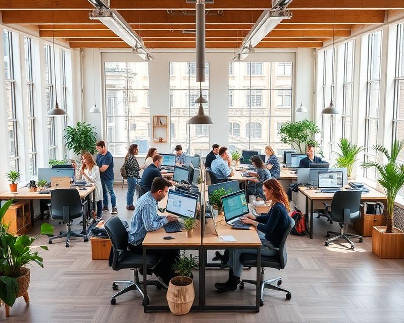 Espaço compartilhado do Office Hub Coworking